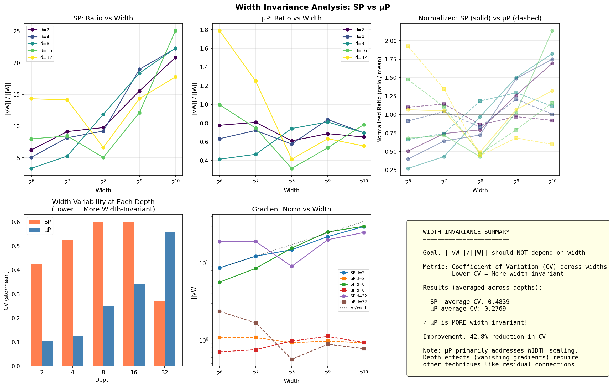 Comprehensive stability analysis comparing SP and μP