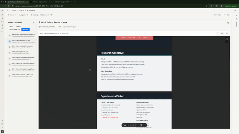 Automated report generation and PowerPoint offer